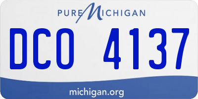 MI license plate DCO4137