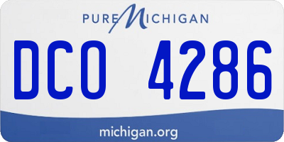 MI license plate DCO4286