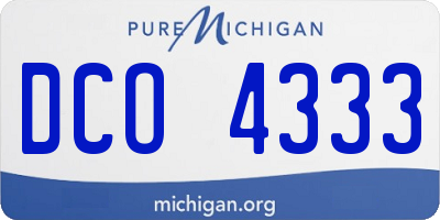 MI license plate DCO4333