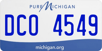 MI license plate DCO4549