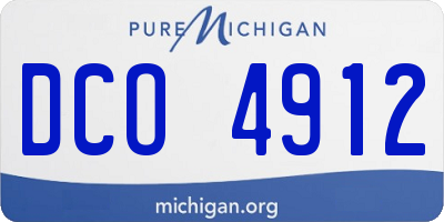 MI license plate DCO4912