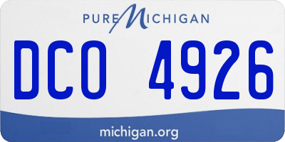 MI license plate DCO4926