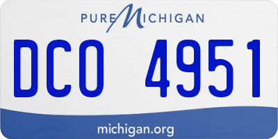 MI license plate DCO4951