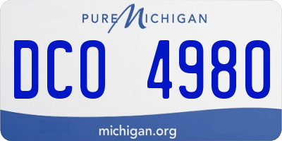 MI license plate DCO4980