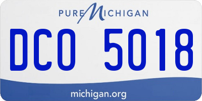 MI license plate DCO5018