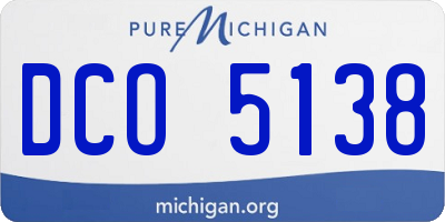 MI license plate DCO5138