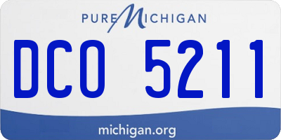 MI license plate DCO5211