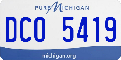 MI license plate DCO5419