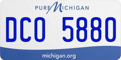 MI license plate DCO5880