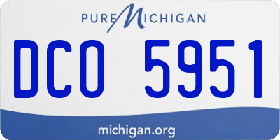 MI license plate DCO5951