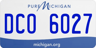 MI license plate DCO6027