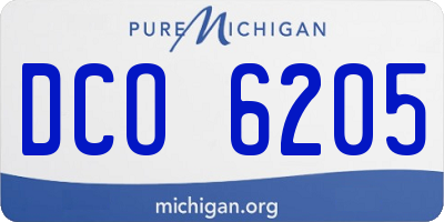 MI license plate DCO6205