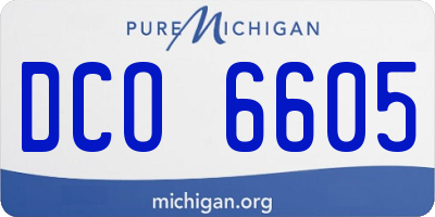 MI license plate DCO6605