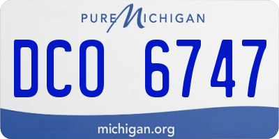 MI license plate DCO6747