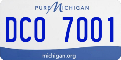 MI license plate DCO7001