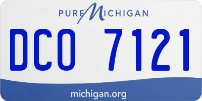 MI license plate DCO7121