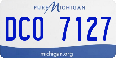 MI license plate DCO7127
