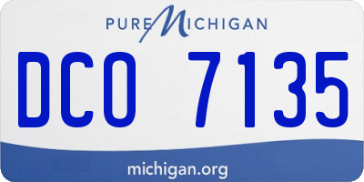 MI license plate DCO7135