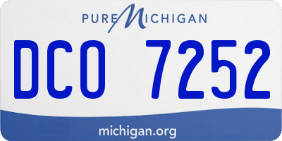 MI license plate DCO7252