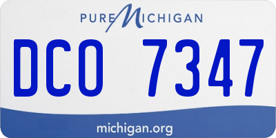 MI license plate DCO7347