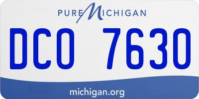MI license plate DCO7630