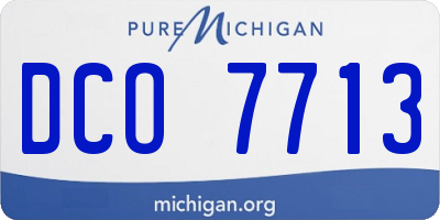 MI license plate DCO7713