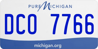 MI license plate DCO7766