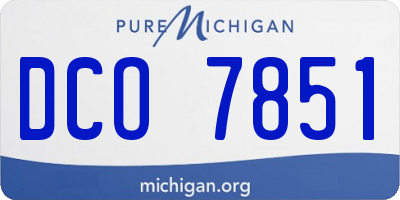 MI license plate DCO7851