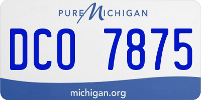 MI license plate DCO7875