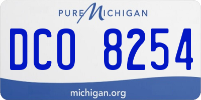 MI license plate DCO8254
