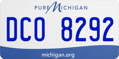 MI license plate DCO8292