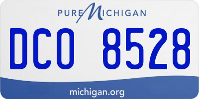 MI license plate DCO8528