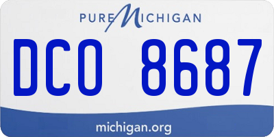 MI license plate DCO8687