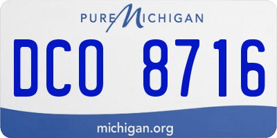 MI license plate DCO8716