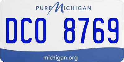 MI license plate DCO8769