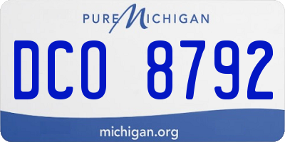 MI license plate DCO8792