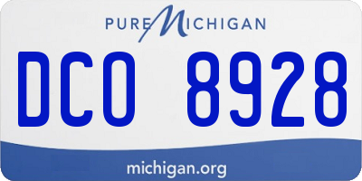 MI license plate DCO8928