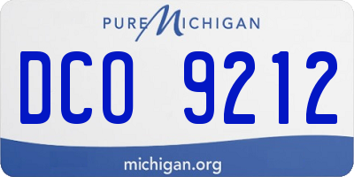MI license plate DCO9212