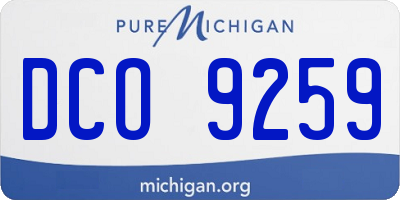 MI license plate DCO9259