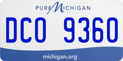 MI license plate DCO9360