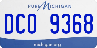 MI license plate DCO9368
