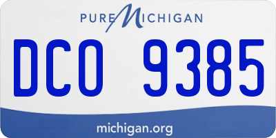 MI license plate DCO9385