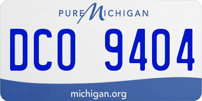 MI license plate DCO9404
