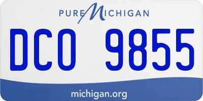 MI license plate DCO9855