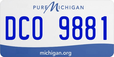 MI license plate DCO9881