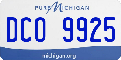 MI license plate DCO9925