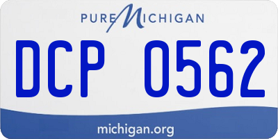 MI license plate DCP0562
