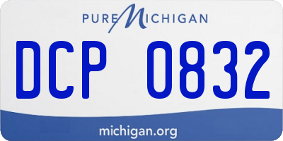 MI license plate DCP0832