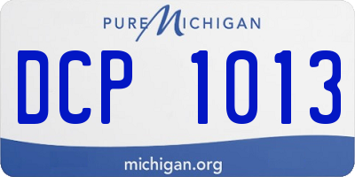MI license plate DCP1013