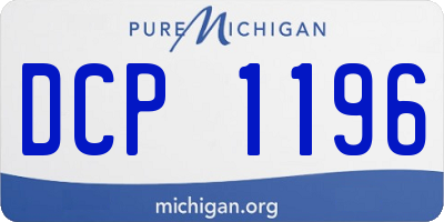 MI license plate DCP1196